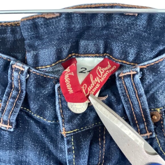 Lucky Brand Women's Skinny Jeans Size 24 Embroidered Pockets Dark Wash Denim - Picture 4 of 11